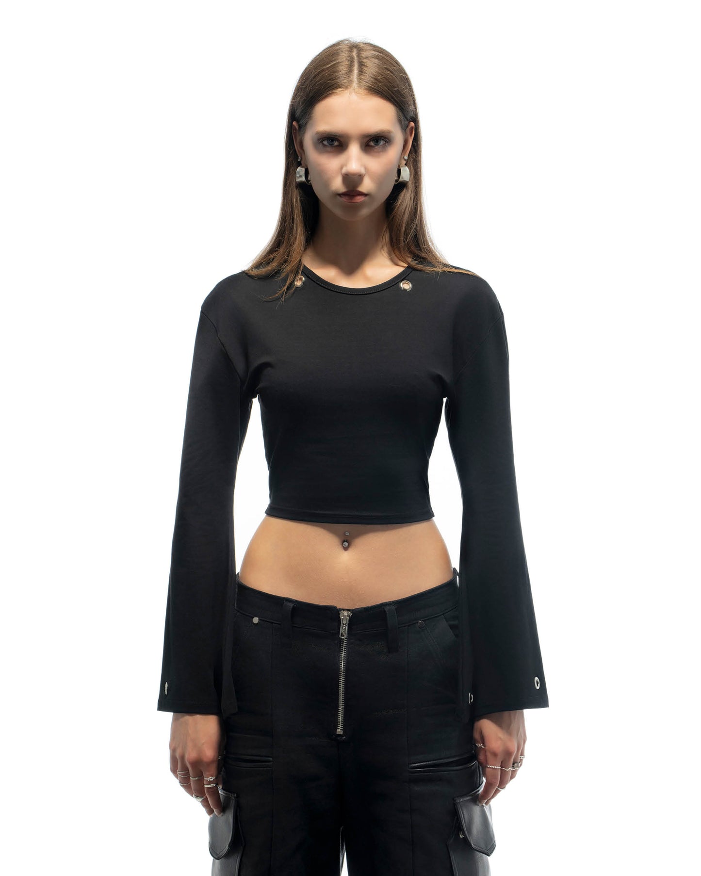 Black Studded Croptop