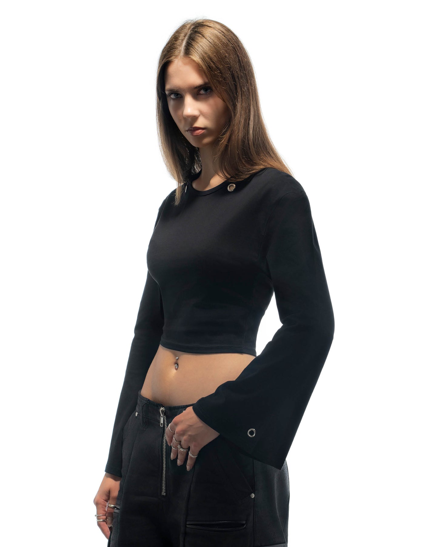 Black Studded Croptop
