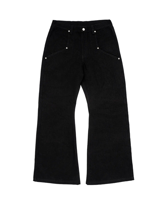 Black Studded Flared Jeans V2