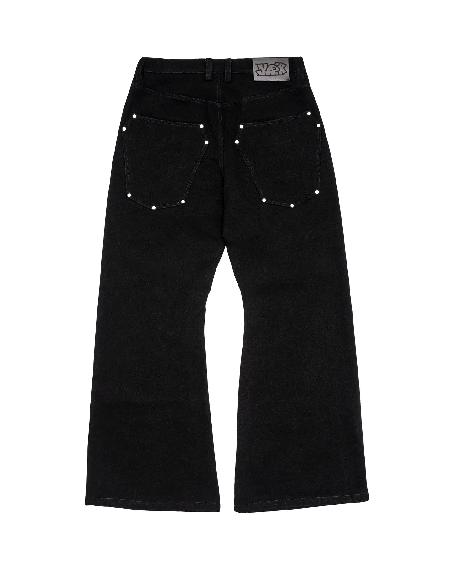 Black Studded Flared Jeans