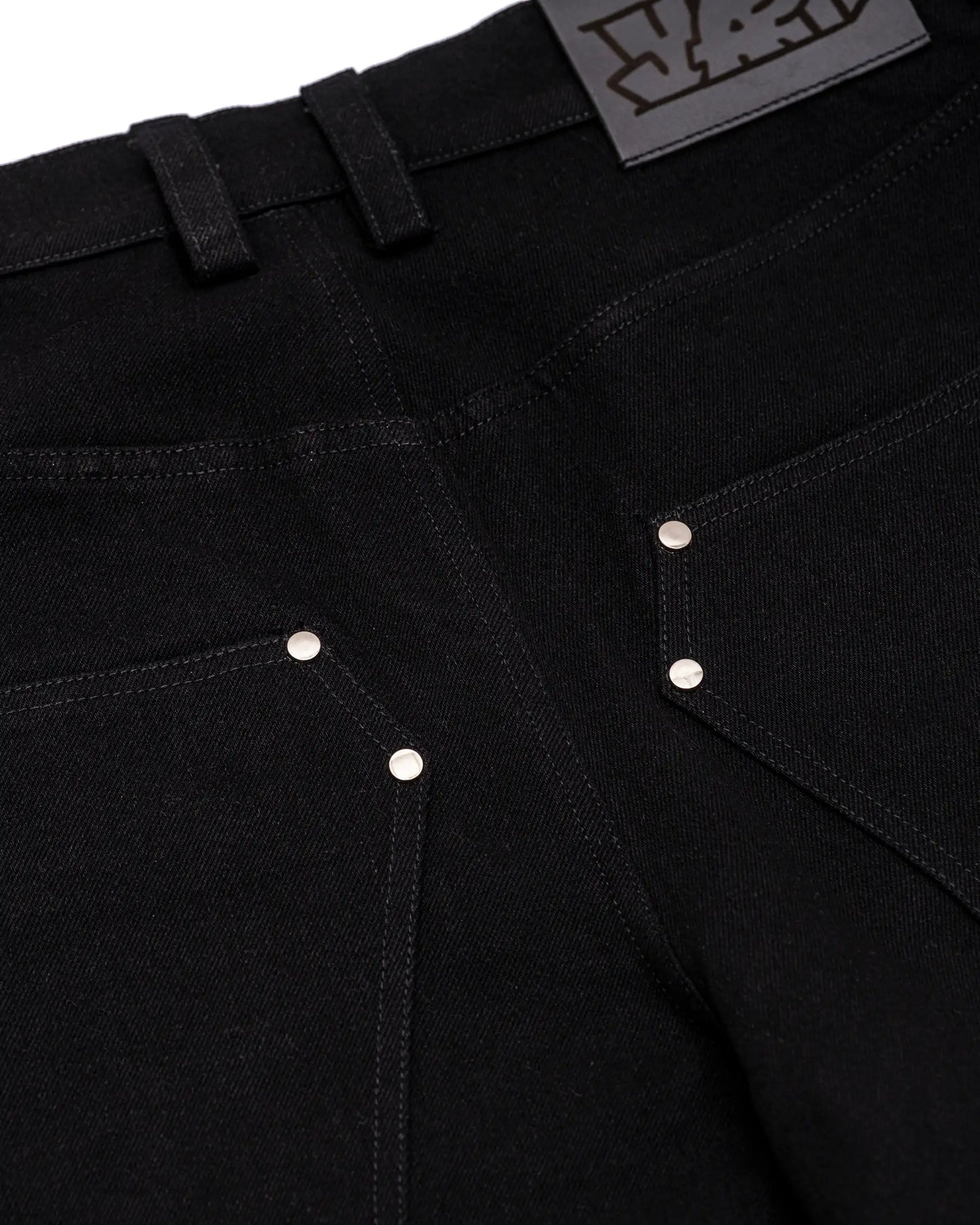 Black Studded Flared Jeans