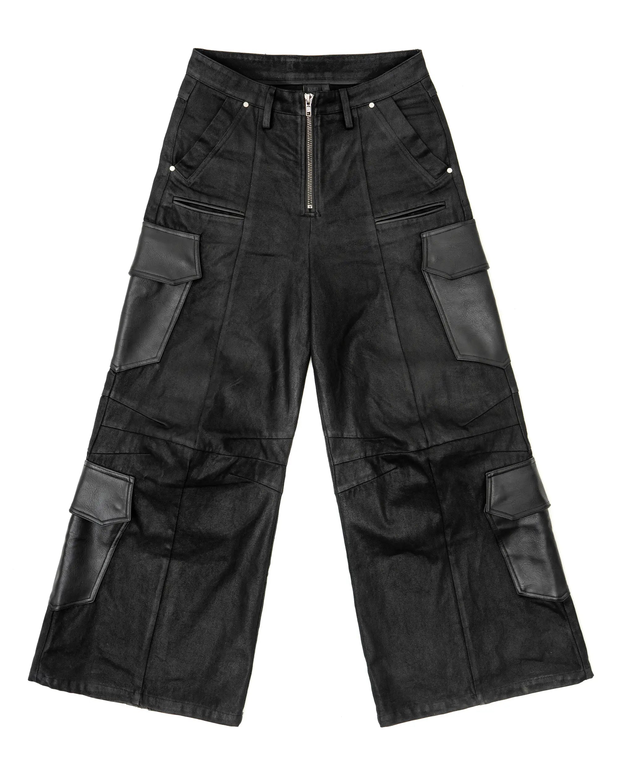 【SATIIIZ】Nellon pintuck cargo denim pants 51C402_PANTACARGODENIMP_Blue.2