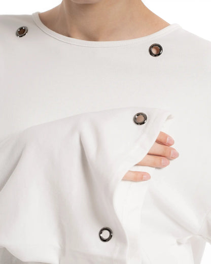 White Studded Sweatshirt