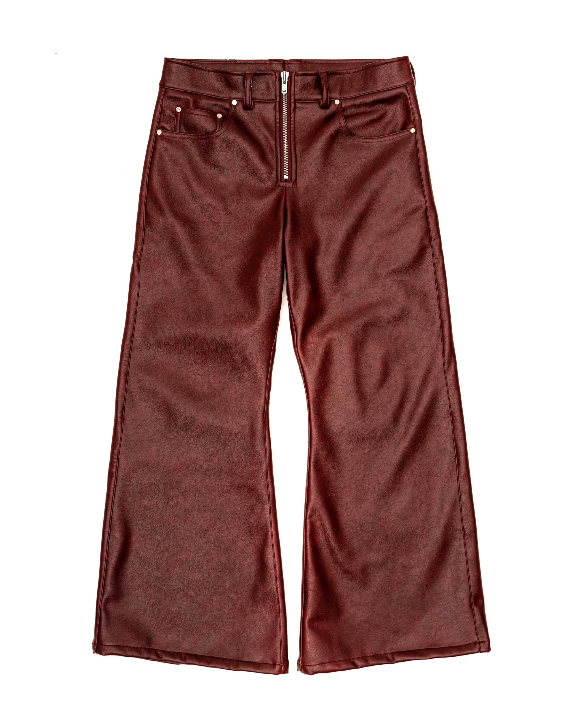 Oxblood Rockstar Pants | Faux Leather Statement Trousers – YARIK