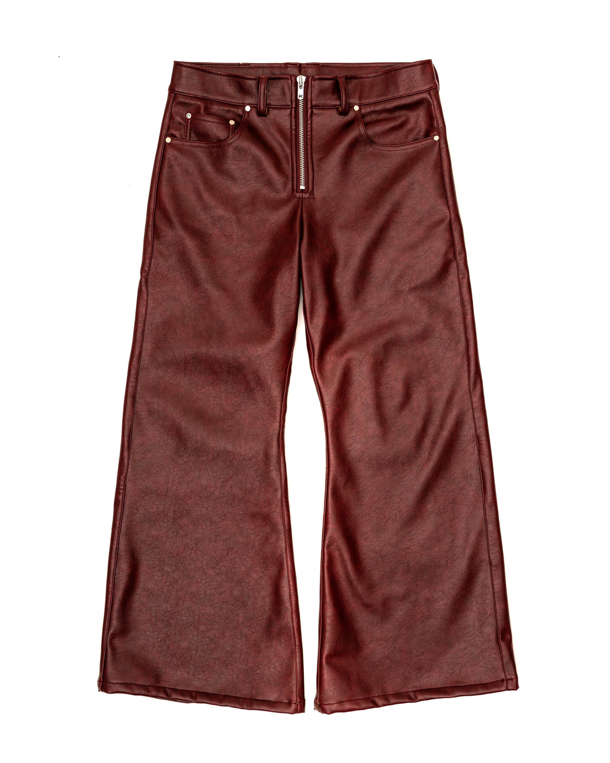Oxblood Rockstar Pants | Faux Leather Statement Trousers – YARIK