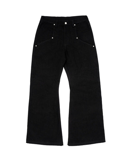 Black Studded Flared Jeans V2