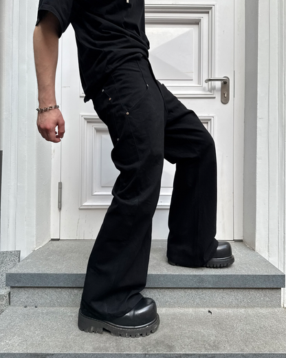 Black Studded Flared Jeans V2