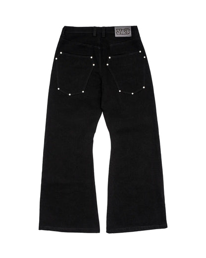 Black Studded Flared Jeans V2