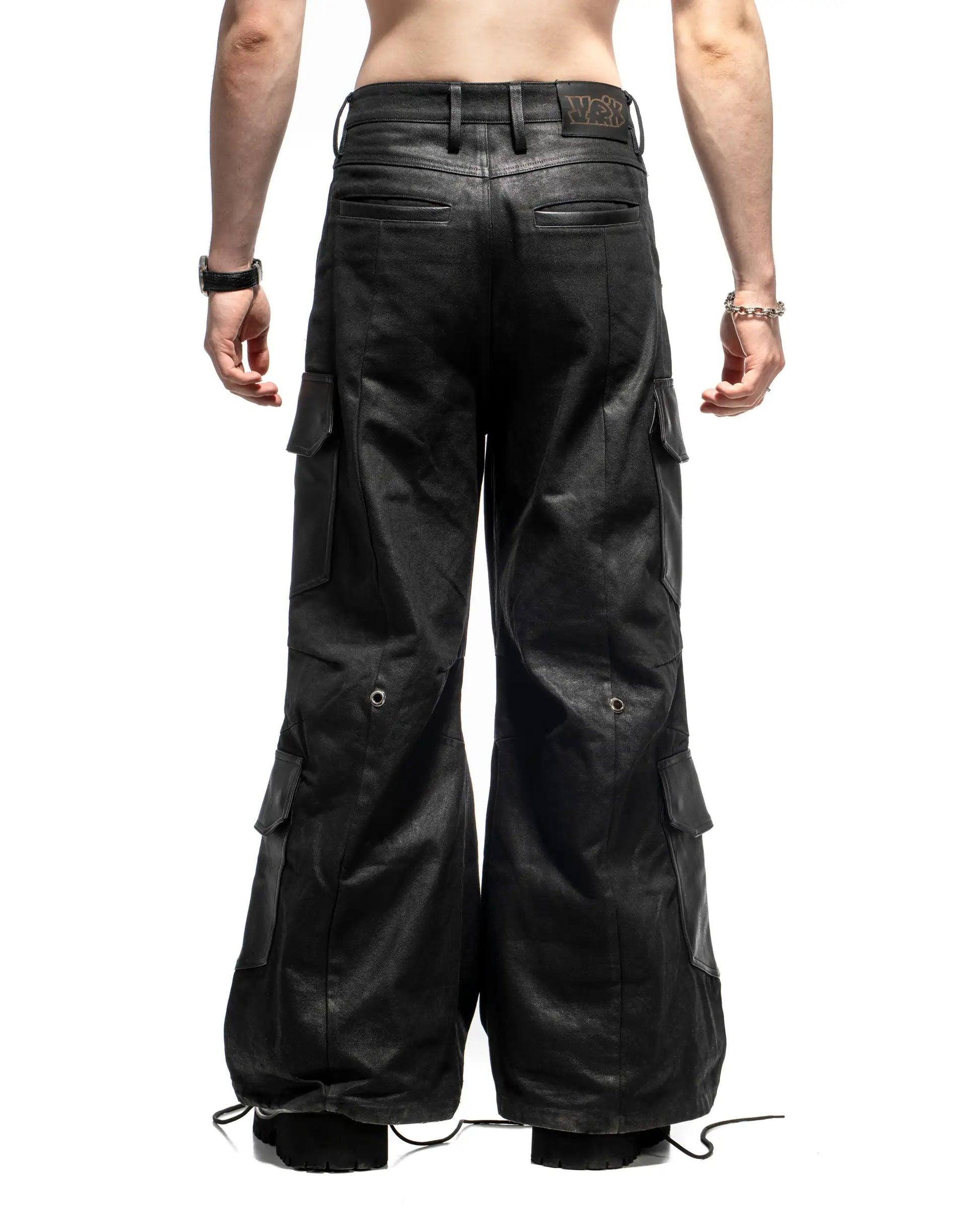 Steroid Cargo Pants | Waxed Denim Cargo Trousers – YARIK Steroid Cargo Pants | Waxed Denim Cargo Trousers – YARIK