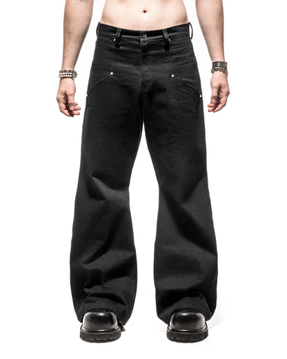 Black Studded Flared Jeans V2