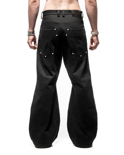 Black Studded Flared Jeans V2